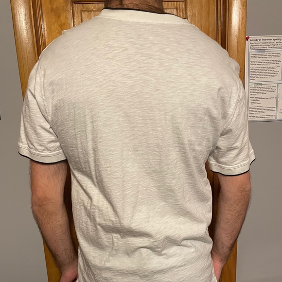 NEW J Crew White T shirt with black rim collar - Picture 2 of 4